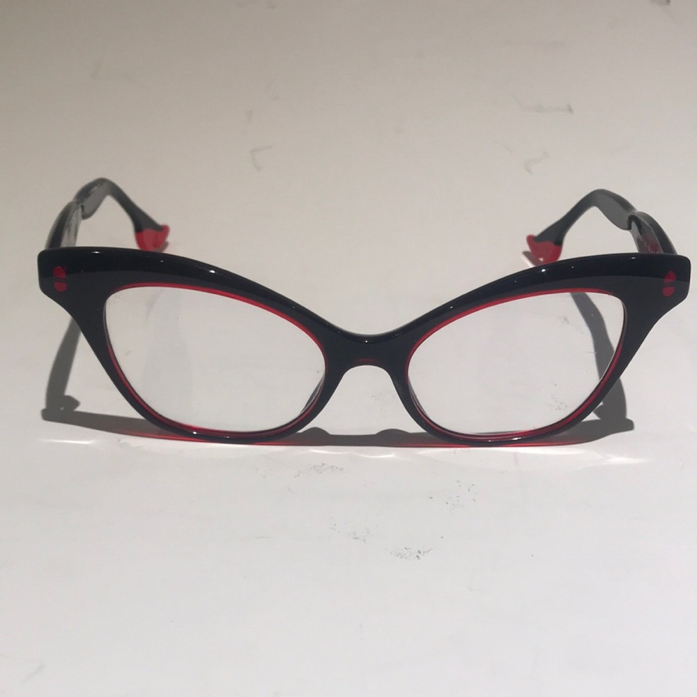 Bocca Black and Red Cat-Eye Glasses